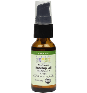Aura Cacia Organic Natural Skin Care Restoring Rosehip Oil with Vitamin E