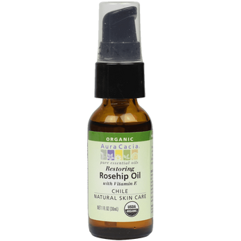 Aura Cacia Organic Natural Skin Care Restoring Rosehip Oil with Vitamin E