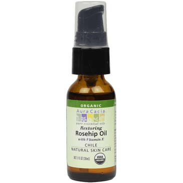 Aura Cacia Organic Natural Skin Care Restoring Rosehip Oil with Vitamin E